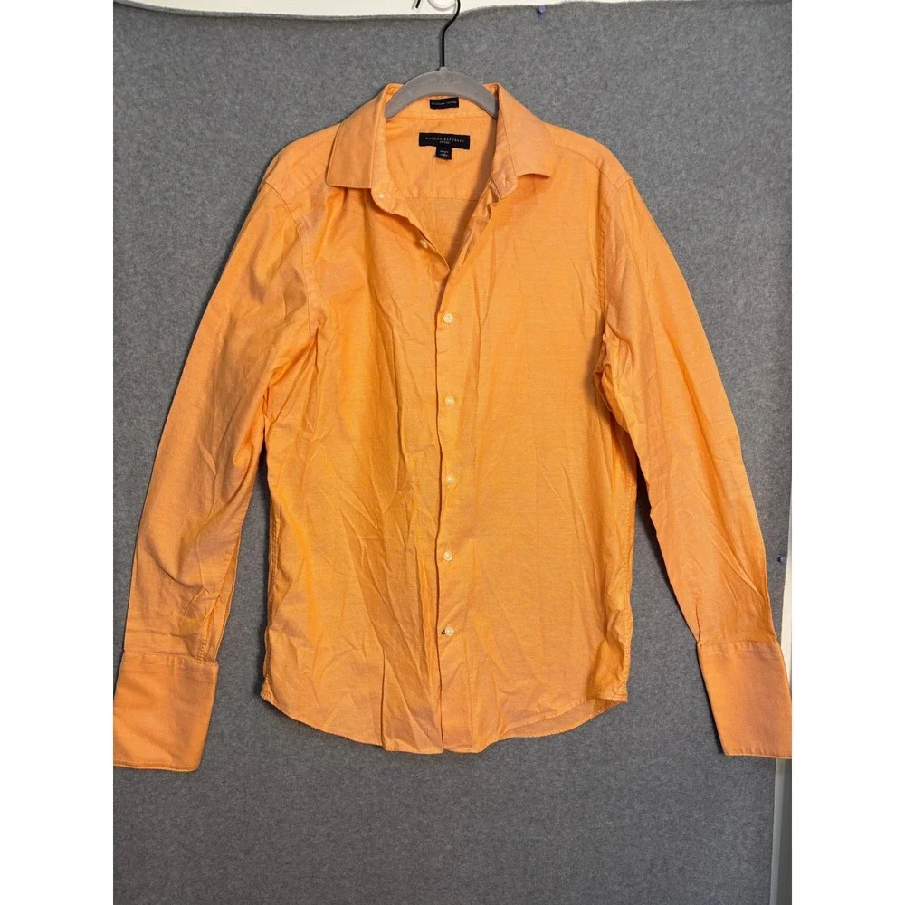 Banana Republic Orange Egyptian Cotton Dress Shirt Men's M 15-15.5‎ Fitted